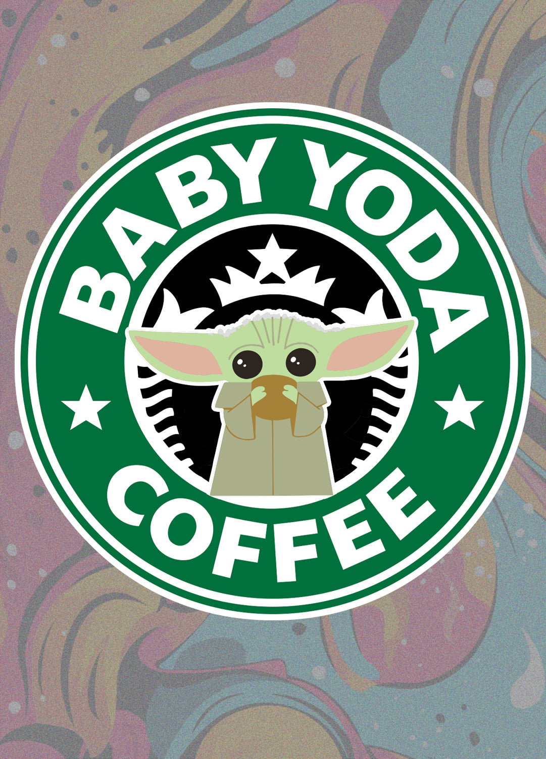 Baby Yoda coffee decal