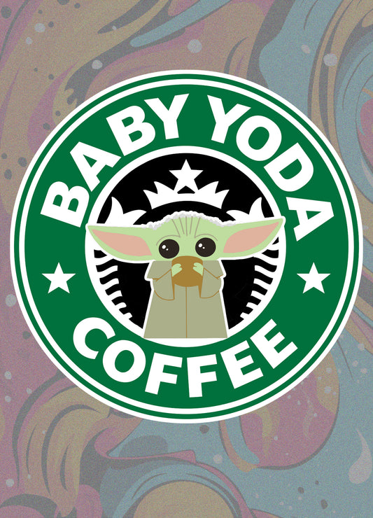 Baby Yoda coffee decal